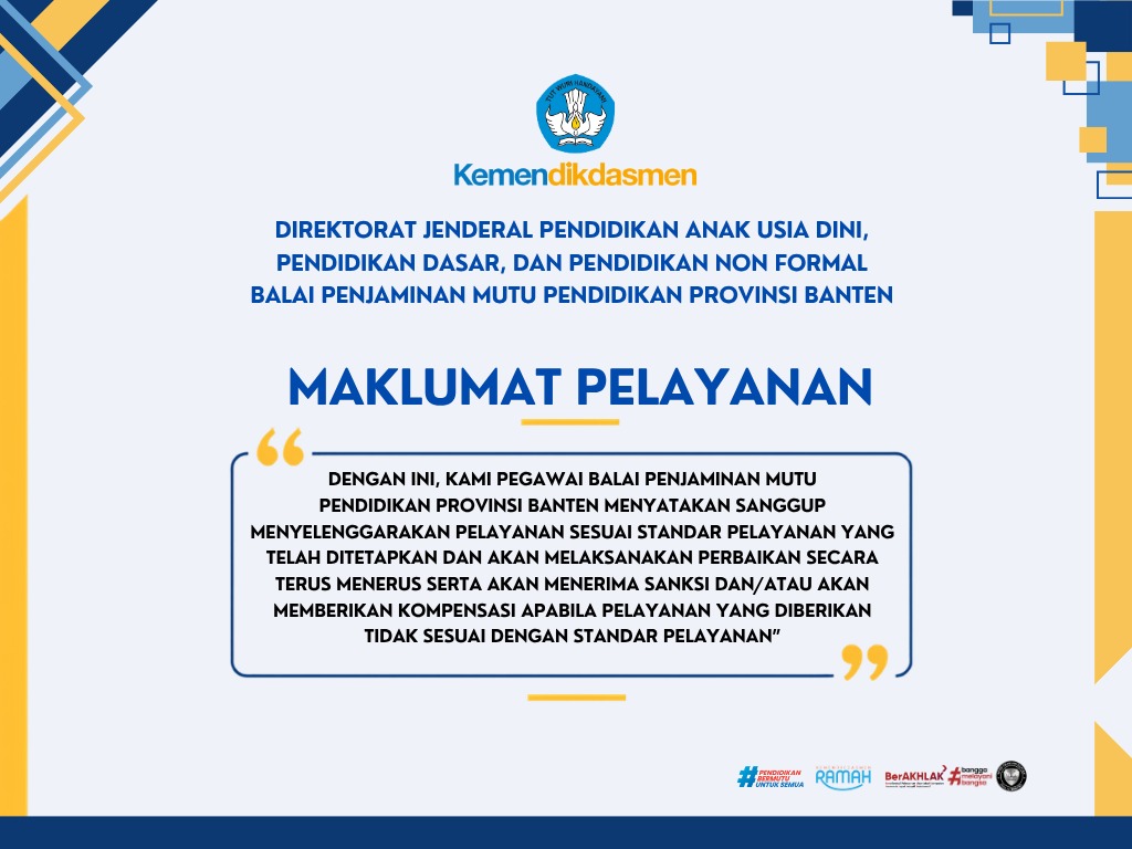 Maklumat Pelayanan BPMP Provinsi Banten