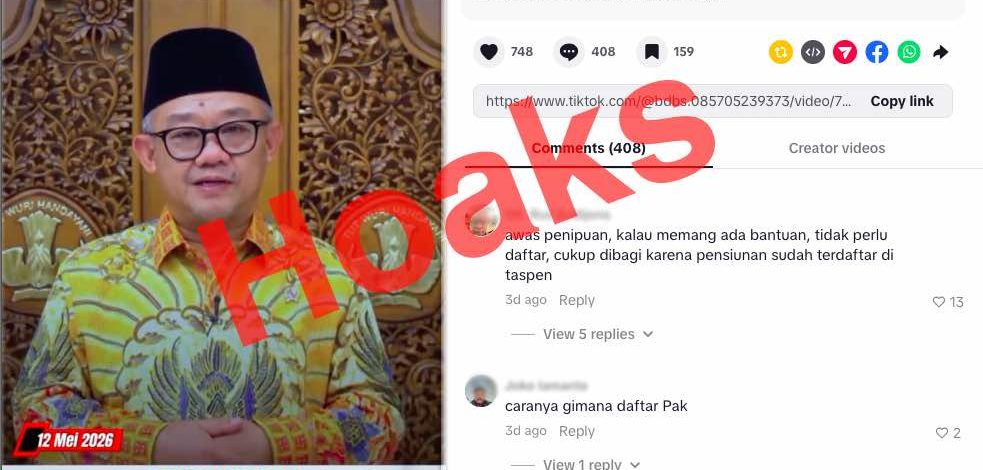 Hoaks Bantuan Dana Pensiun 2026 Mengatasnamakan Kemendikdasmen